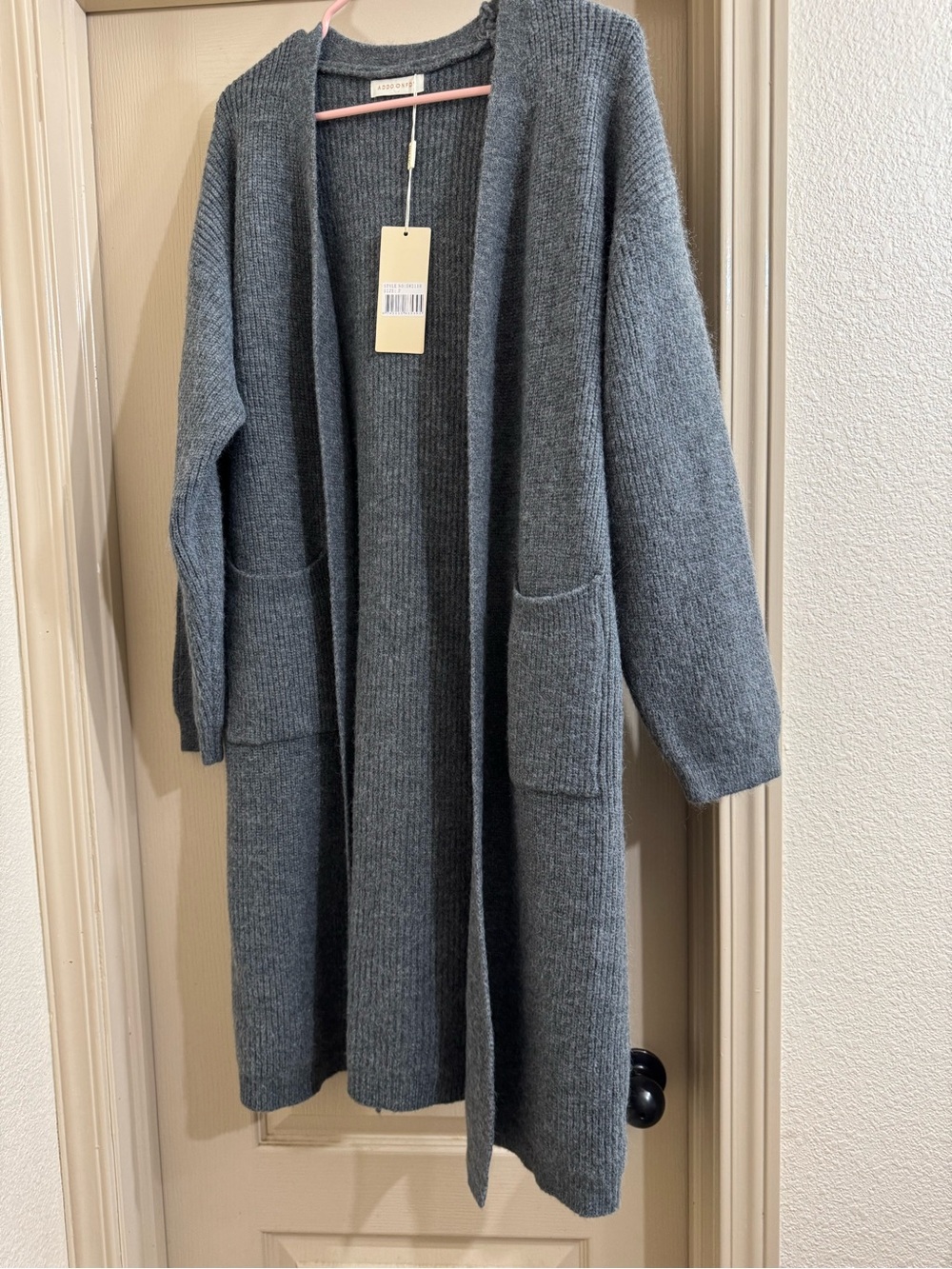 NWT Cozy Long Gray Open Cardigan
